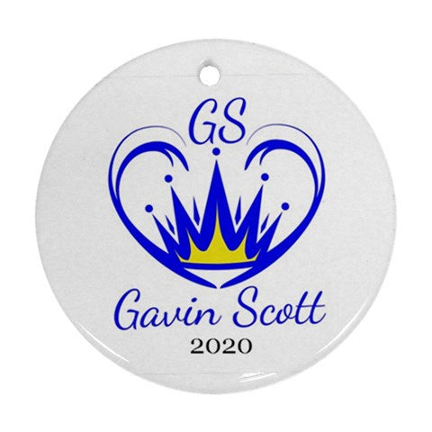 Gavin Scott First Edition Commemorative Round Holiday Ornament 2020 (Two Sides)