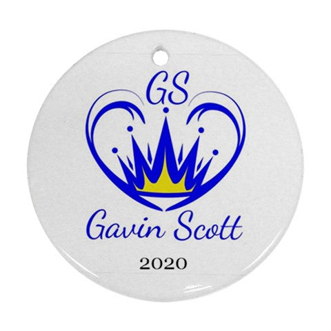 Gavin Scott First Edition Commemorative Round Holiday Ornament 2020 (Two Sides)