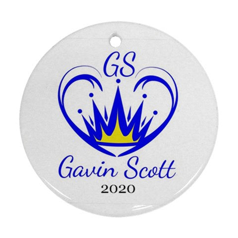 Gavin Scott First Edition Commemorative Round Holiday Ornament 2020 (Two Sides)