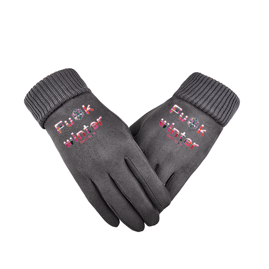 Gavin Scott Genderless FU*K WINTER Suede Gloves w/ Screen Friendly Fingertips (5 Colors)