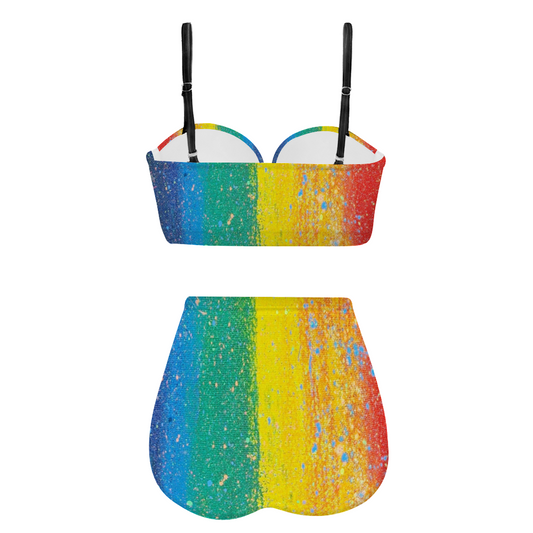 Gavin Scott High Waist Two Piece Bikini Swimsuit (Femme S-2XL)