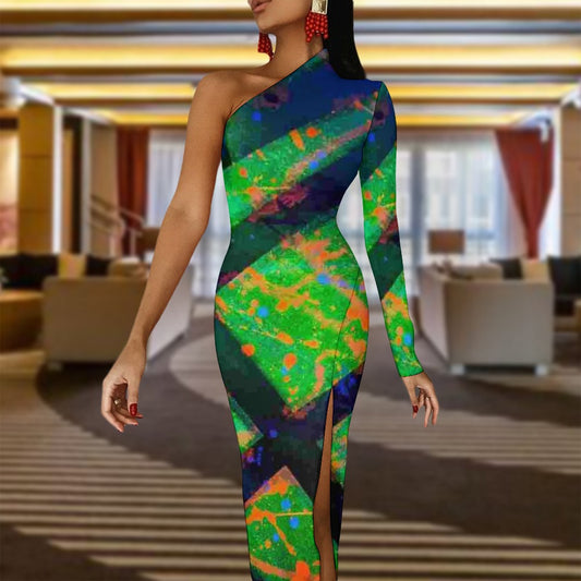 Gavin Scott Half Sleeve Slit Dress (Femme XS-L)