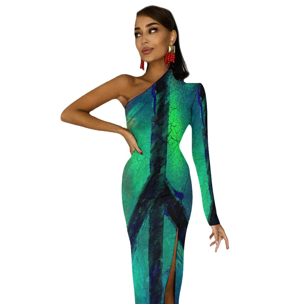 Gavin Scott Half Sleeve Slit Dress (Femme XS-L)