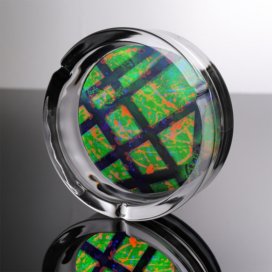 Gavin Scott Round Glass Ashtray with 3 Slots