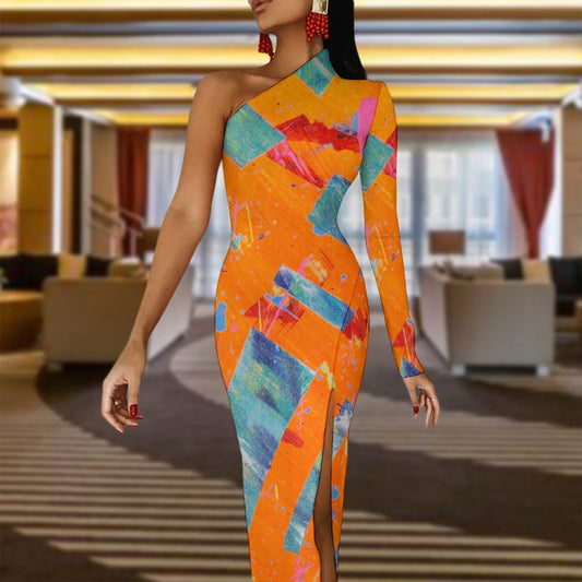 Gavin Scott Half Sleeve Slit Dress (Femme XS-L)