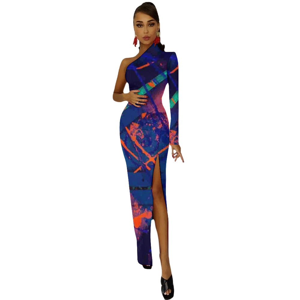 Gavin Scott Half Sleeve Slit Dress (Femme XS-L)