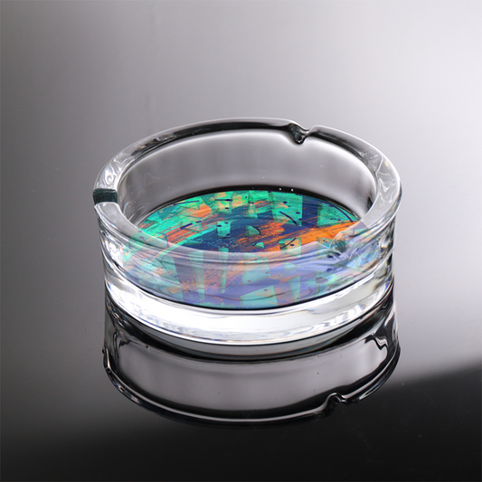 Gavin Scott Round Glass Ashtray with 3 Slots