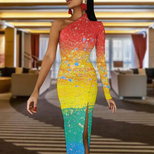 Gavin Scott PRIDE Half Sleeve Slit Dress (Femme XS-L)