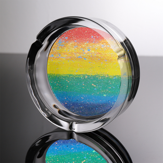 Gavin Scott PRIDE Round Glass Ashtray with 3 Slots