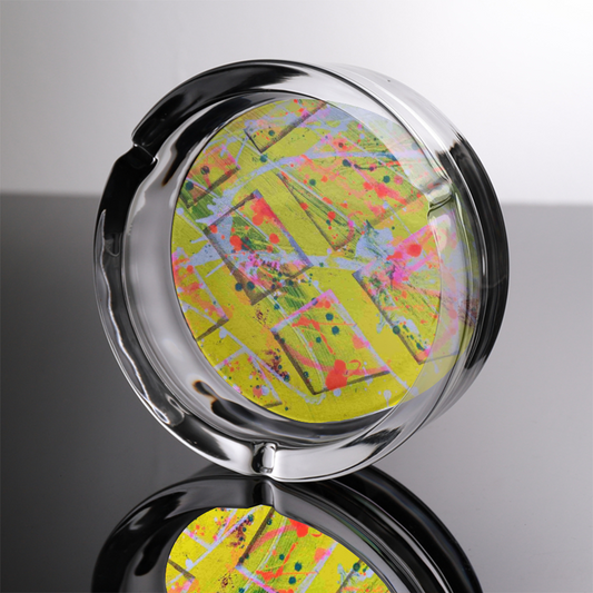 Gavin Scott Round Glass Ashtray with 3 Slots