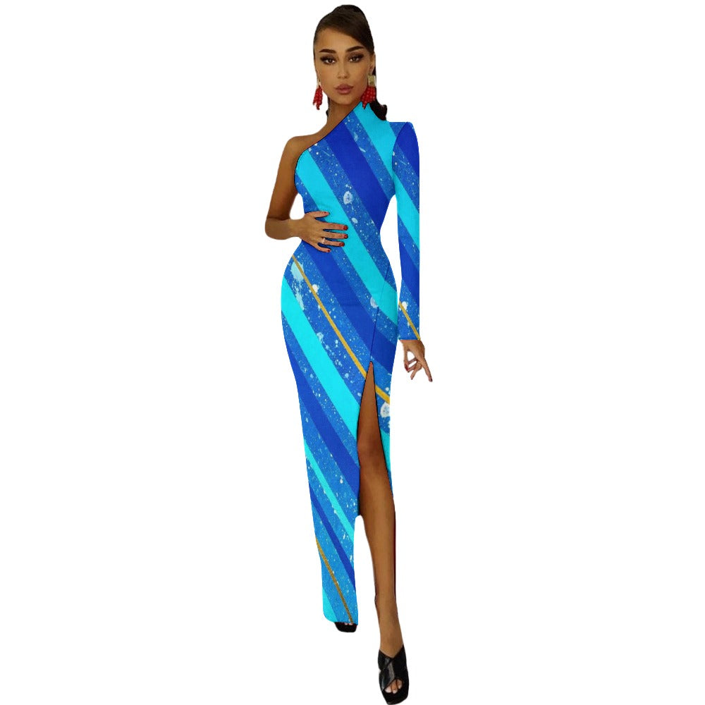 Gavin Scott Half Sleeve Slit Dress (Femme XS-L)