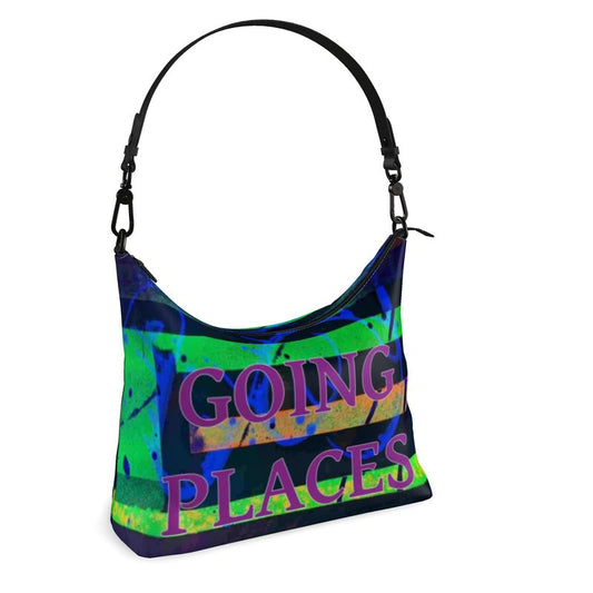 Gavin Scott Deluxe Leather GOING PLACES Square Clutch Shoulder Bag