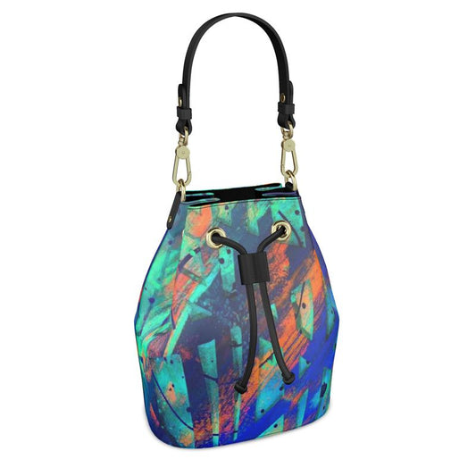 Gavin Scott 100% Genuine Nappa Leather Drawstring Bucket Bag