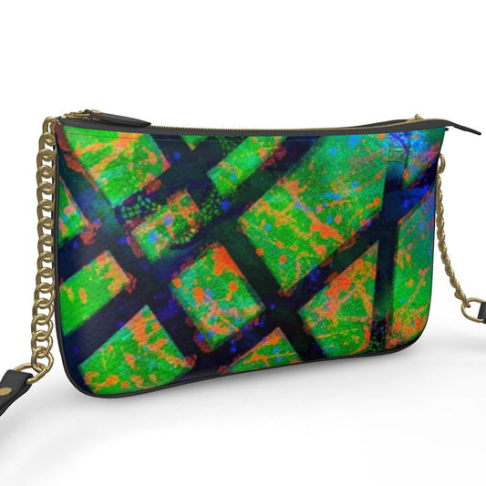 Gavin Scott Deluxe Leather Double Zip Pouchette