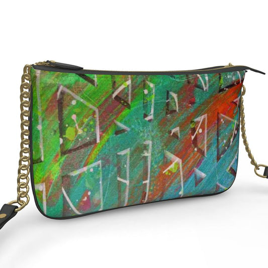 Gavin Scott Deluxe Leather Double Zip Pouchette