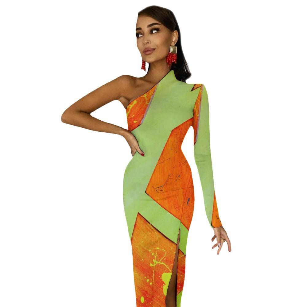 Gavin Scott Half Sleeve Slit Dress (Femme XS-L)