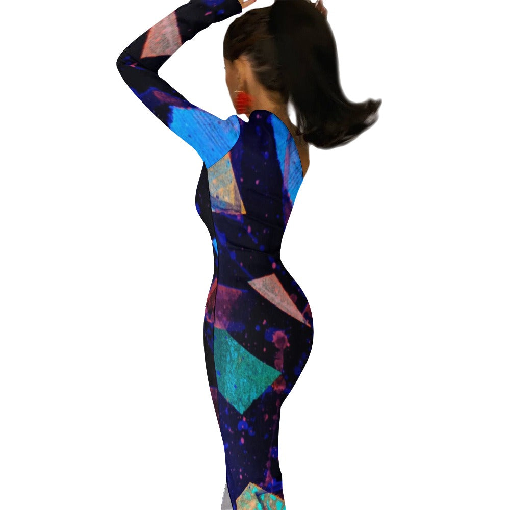 Gavin Scott Half Sleeve Slit Dress (Femme XS-L)