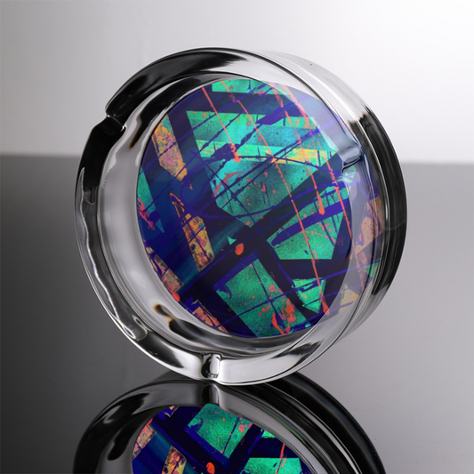 Gavin Scott Round Glass Ashtray with 3 Slots