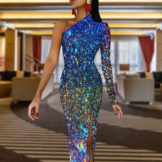 Gavin Scott Half Sleeve Slit Dress (Femme XS-L)