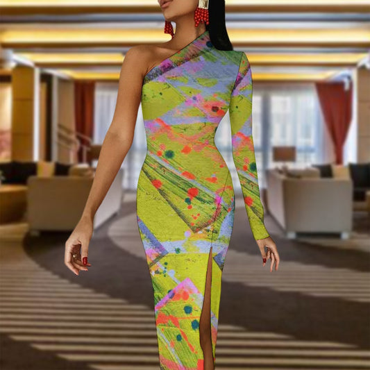 Gavin Scott Half Sleeve Slit Dress (Femme XS-L)