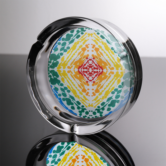 Gavin Scott Round Glass Ashtray with 3 Slots