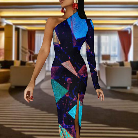 Gavin Scott Half Sleeve Slit Dress (Femme XS-L)