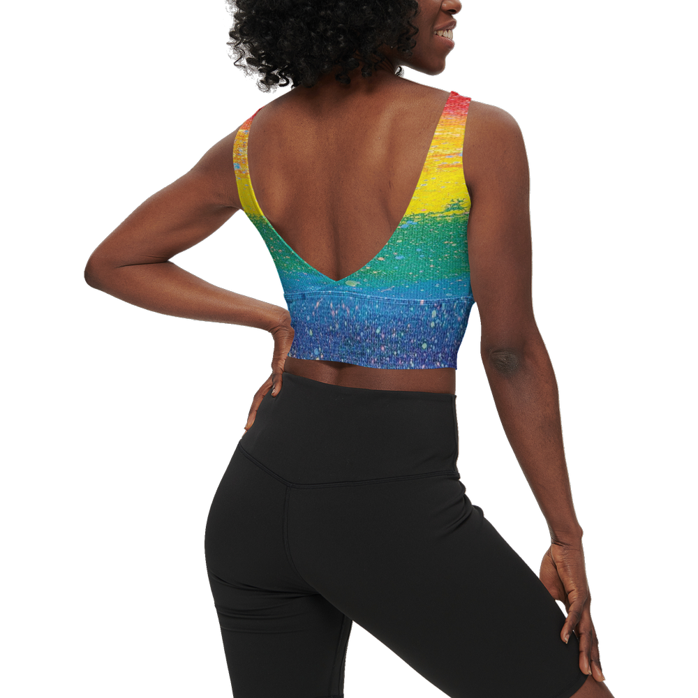 Gavin Scott PRIDE Longline V-Shape-Back Sports Bra-Butter Soft Texture