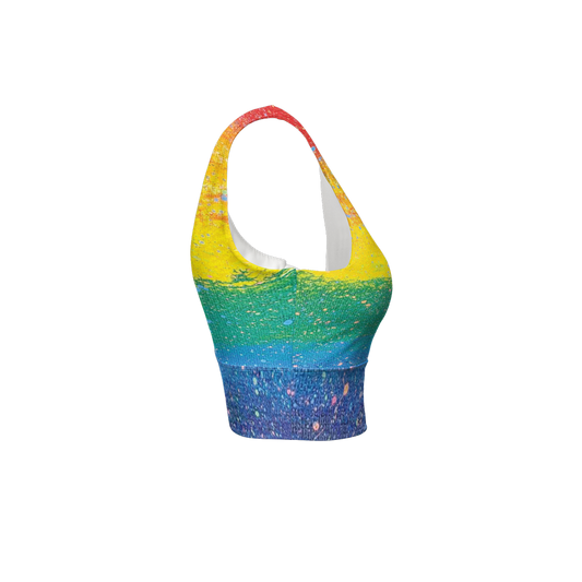 Gavin Scott PRIDE Longline V-Shape-Back Sports Bra-Butter Soft Texture