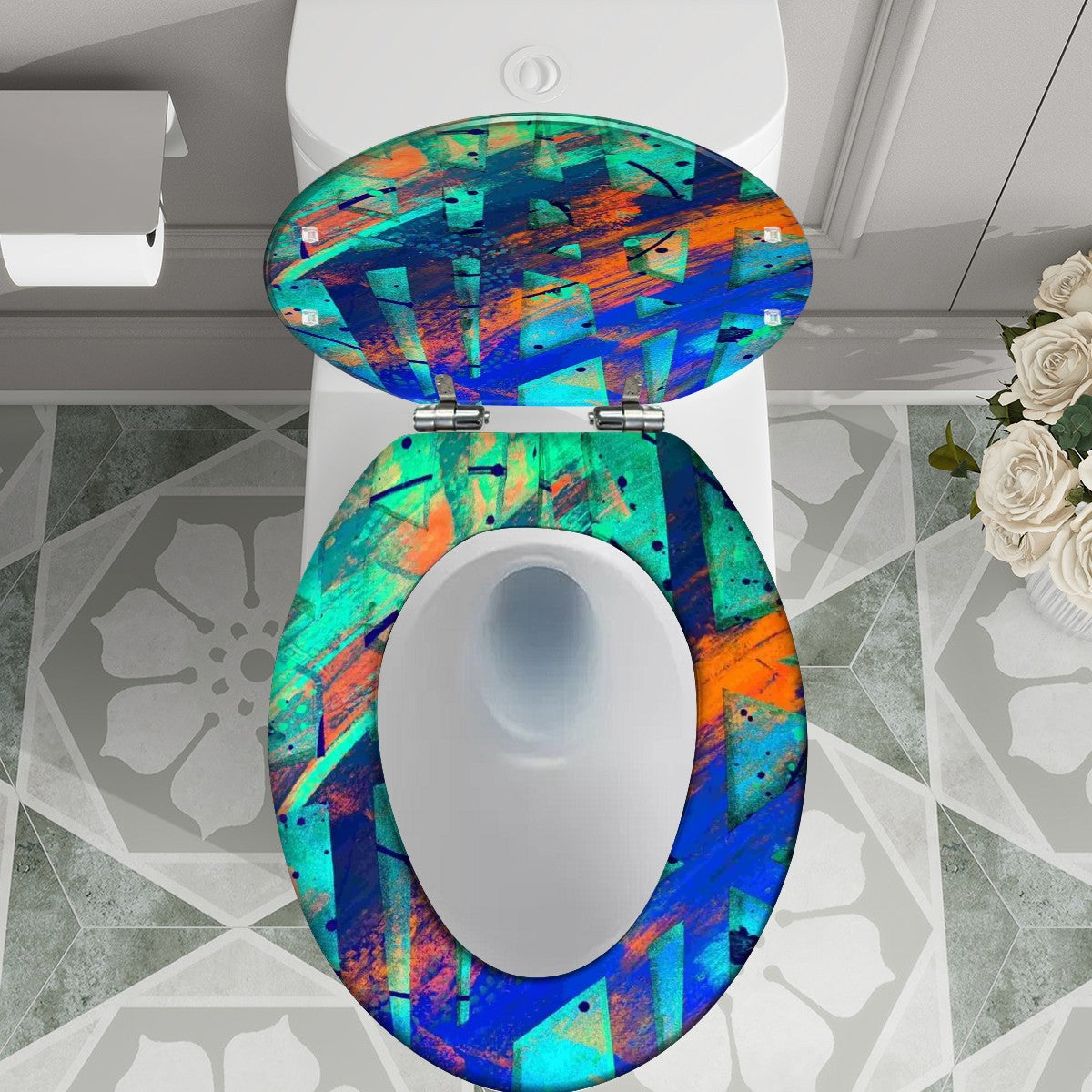 Elongated V-Shape Toilet Seats w/Lids