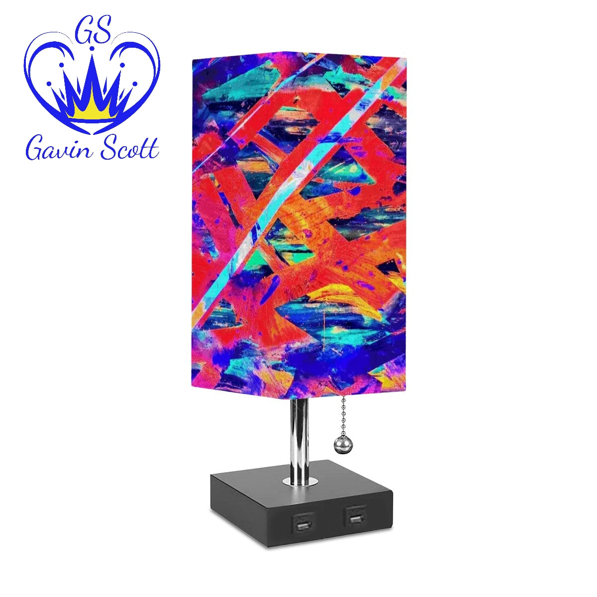 Square Table Lamp with USB Port