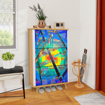 Gavin Scott Wood & Leather Shoe Cabinet