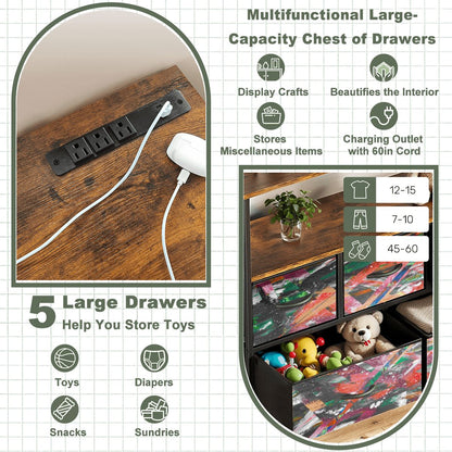 Gavin Scott TV Stand w/5 Drawer Dresser & Charging Station