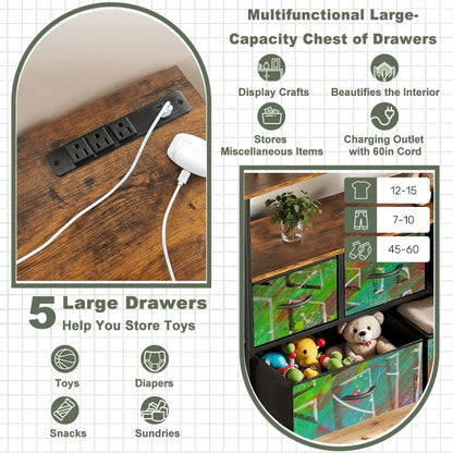 Gavin Scott TV Stand w/5 Drawer Dresser & Charging Station