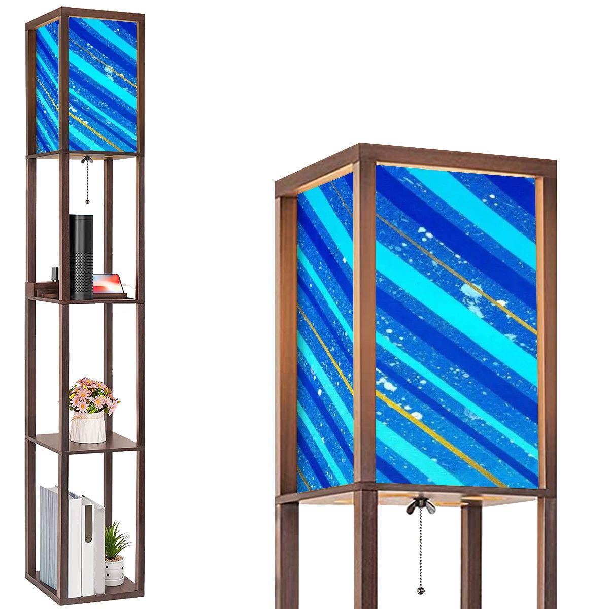 Gavin Scott Floor Lamp with Shelves (2 Colors)