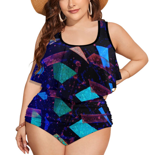 Gavin Scott Ruffled Two Piece Swimsuit (Femme XL-4XL)