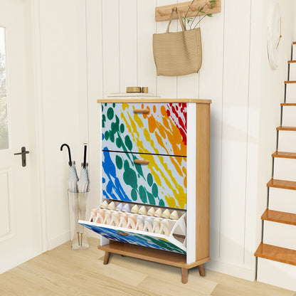 Gavin Scott Wood & Leather Shoe Cabinet