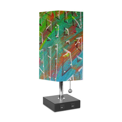 Gavin Scott Square Table Lamp with two USB Ports
