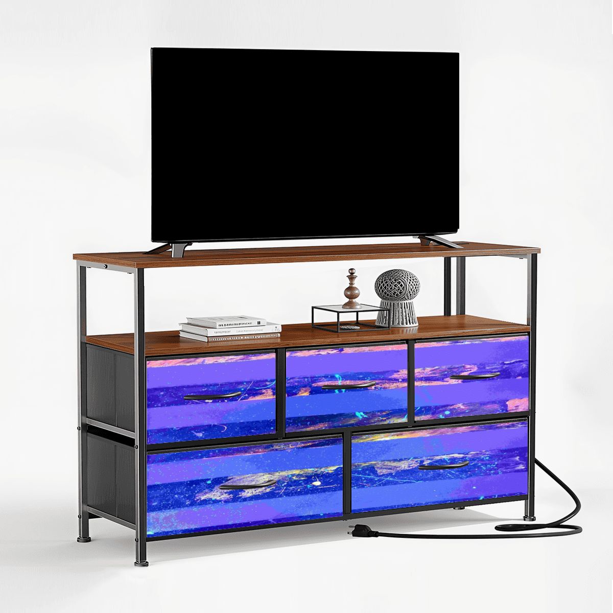 Gavin Scott TV Stand w/5 Drawer Dresser & Charging Station