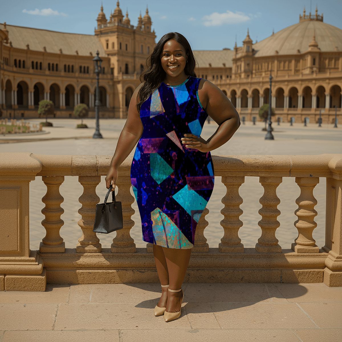 Gavin Scott Sleeveless Bodycon Dress (Femme L-4XL)