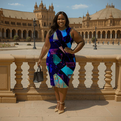 Gavin Scott Sleeveless Bodycon Dress (Femme L-4XL)