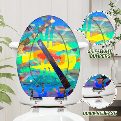 Gavin Scott Elongated Toilet Seat w/Matching Soft-close Lid (V-Shape)