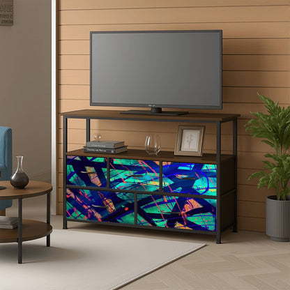 Gavin Scott TV Stand w/5 Drawer Dresser & Charging Station