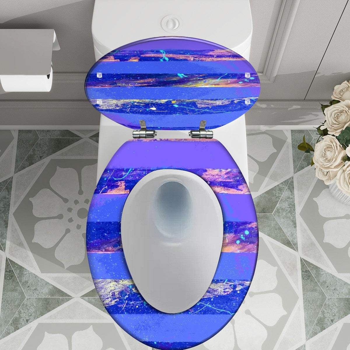 Gavin Scott Elongated Toilet Seat w/Matching Soft-close Lid (V-Shape)
