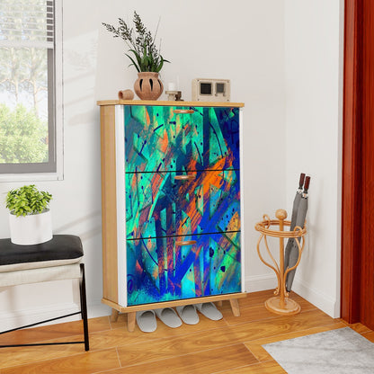 Gavin Scott Wood & Leather Shoe Cabinet