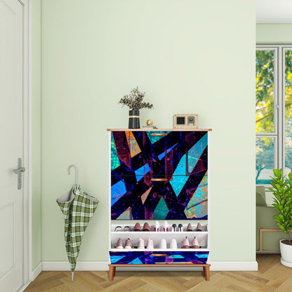 Gavin Scott Wood & Leather Shoe Cabinet)