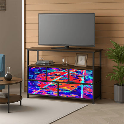 Gavin Scott TV Stand w/5 Drawer Dresser & Charging Station