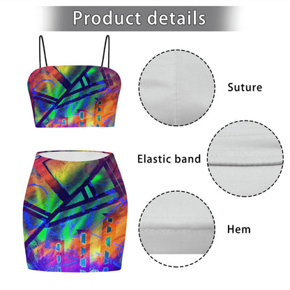 Gavin Scott Crop Tank Top & Mini Skirt Set (Femme S-4XL)