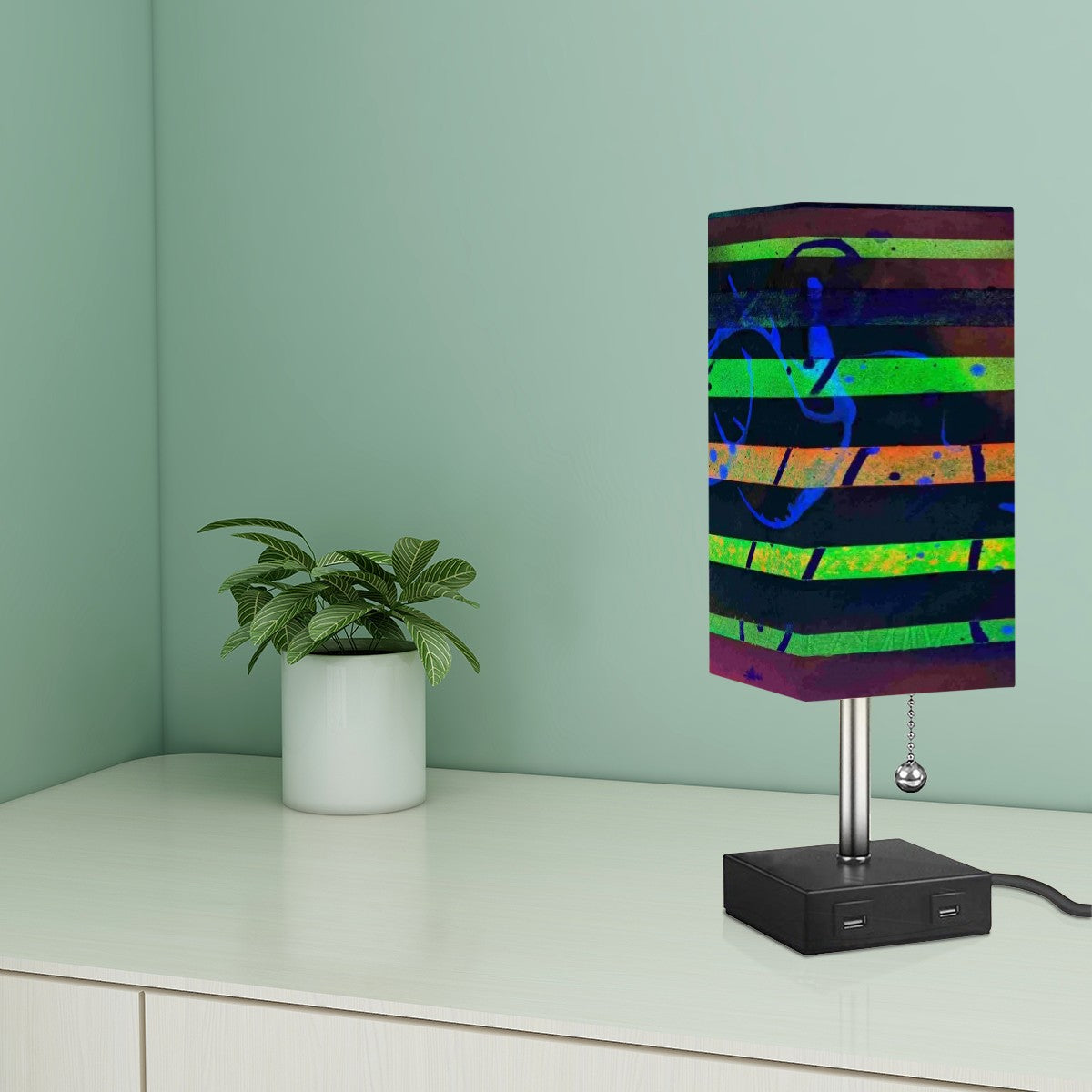 Gavin Scott Square Table Lamp with USB Port