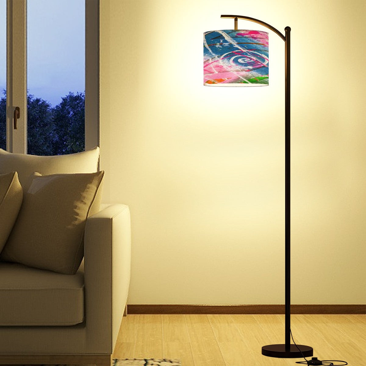 Gavin Scott Arc Floor Lamp w/Remote