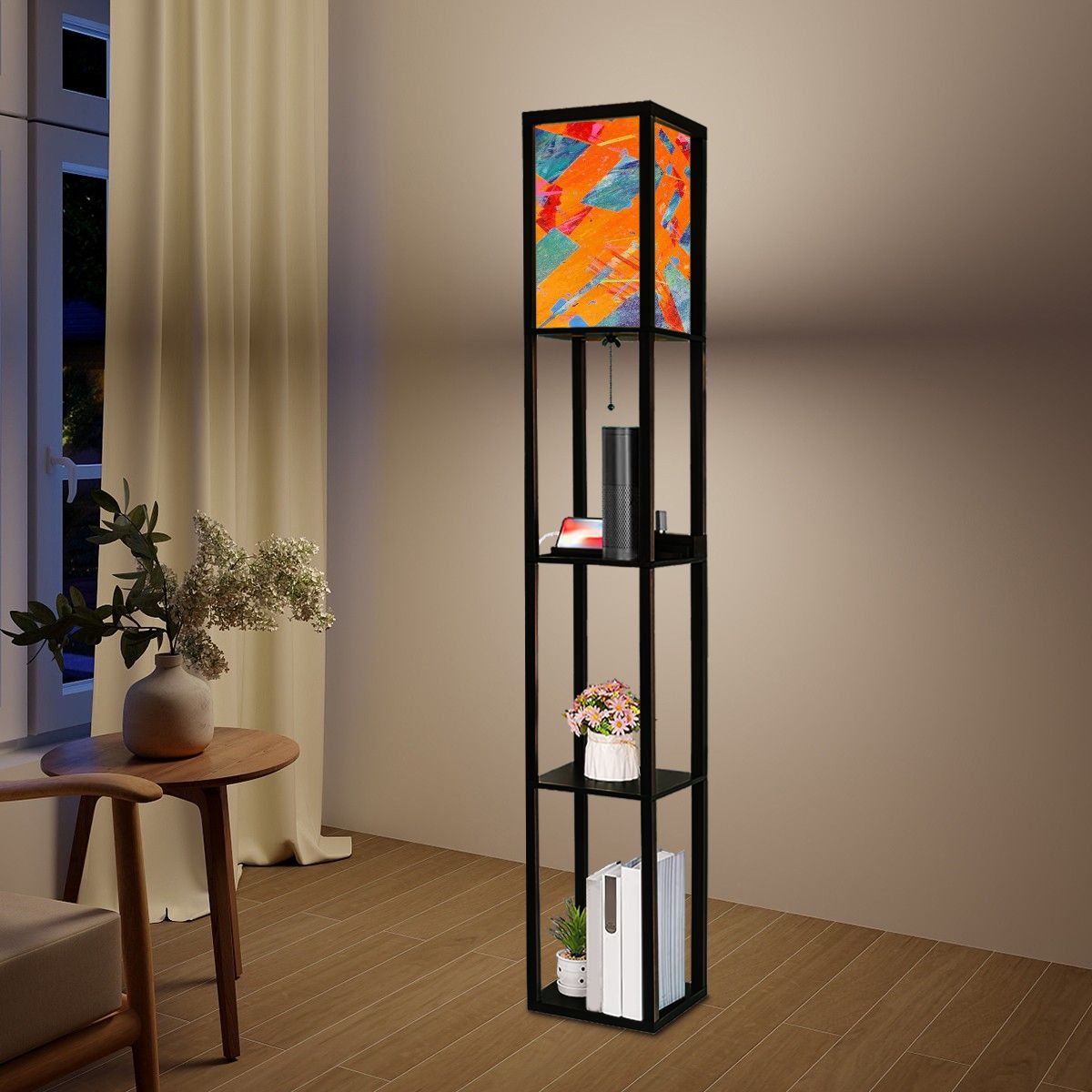 Gavin Scott Floor Lamp with Shelves (2 Colors)